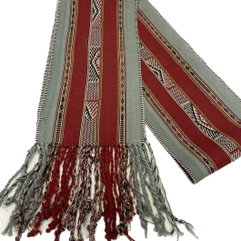soft alapca scarf rust red and soft green