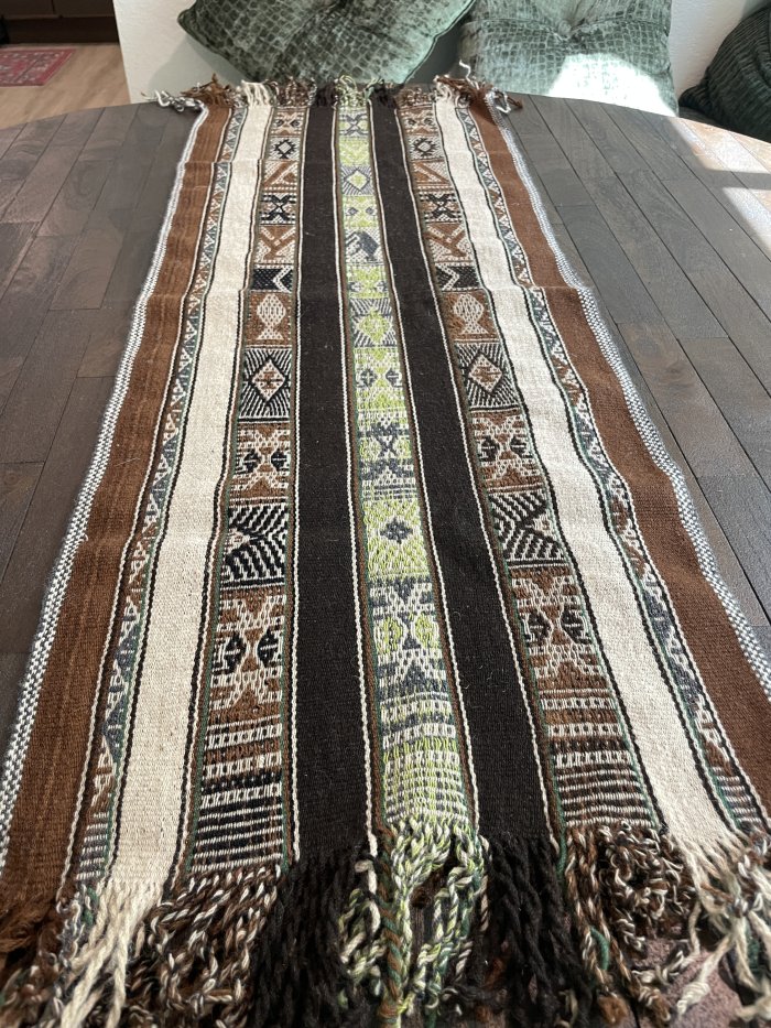 Pure Alpaca Q'ero Runner with Inka Symbols